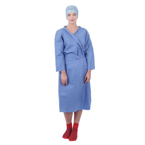Camice Kimono paziente monouso in SMS Blu 42g/m2- non sterile