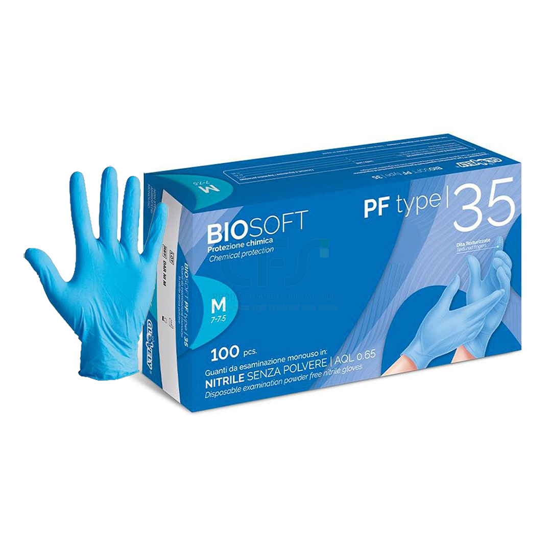 Guanti Monouso In Vinile Blu Senza Polvere - 100 Pezzi Taglia XL Chef