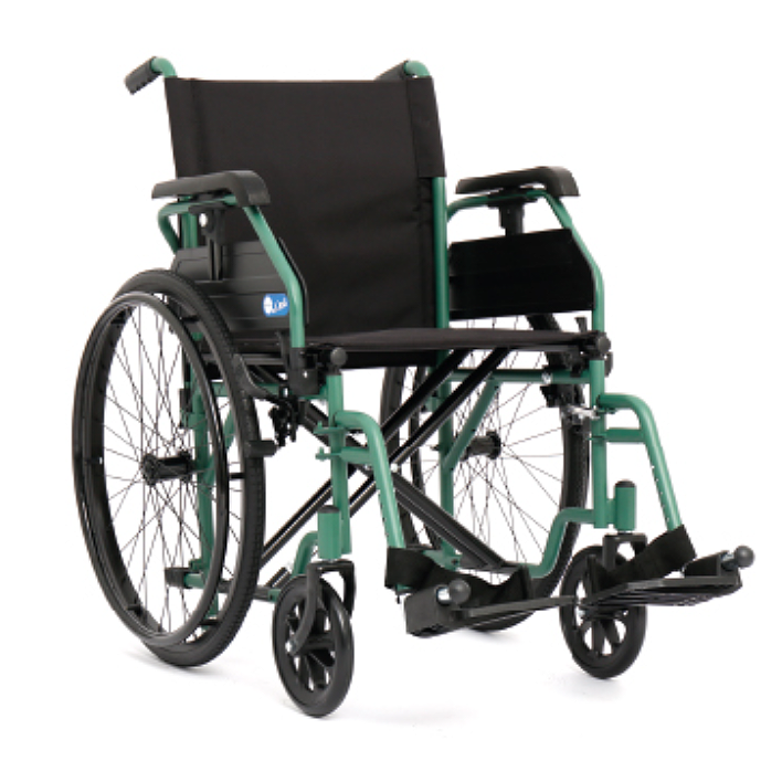 SEDIA A ROTELLE LEGGERA AD AUTOSPINTA CARROZZINA PIEGHEVOLE Con Ruote Estraibili - Foto 5