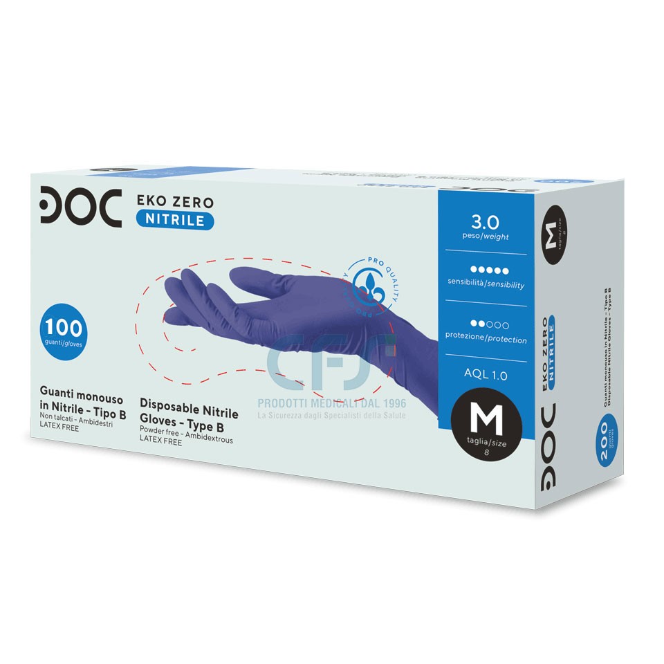 GUANTI NITRILE BLU, SENZA POLVERE, 3.5 GR, WALKING, 100 PZ, TAGLIA M, MONOUSO De GUANTI NITRILE BLU, SENZA POLVERE, 3.5 GR, WALKING, 100 PZ, TAGLIA M, MONOUSO De