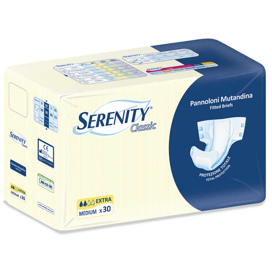 Serenity Classic Couches Rectangulaires Avec Barrière Absorbante - Lot De 30 - Protection Confortable Et Discrète