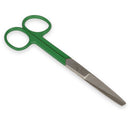 Forbici rette punte alterne - anelli verdi - 14 cm