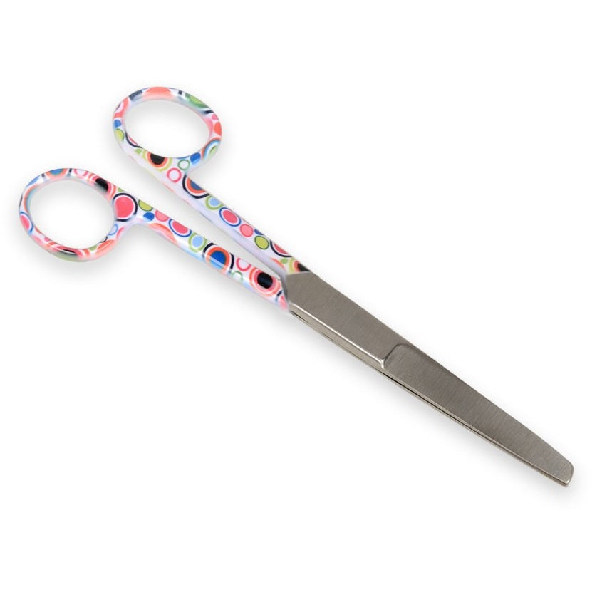 Forbici rette punte alterne - fantasia bolle - 14 cm