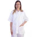 Casacca in cotone/poliestere GIMA - Bianca con bottoni - Scollo a V (Unisex)