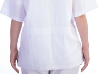 Casacca in cotone/poliestere GIMA - Bianca con bottoni - Scollo a V (Unisex)