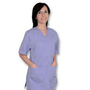 Casacca in cotone/poliestere GIMA Viola con bottoni - Scollo a V (Unisex)