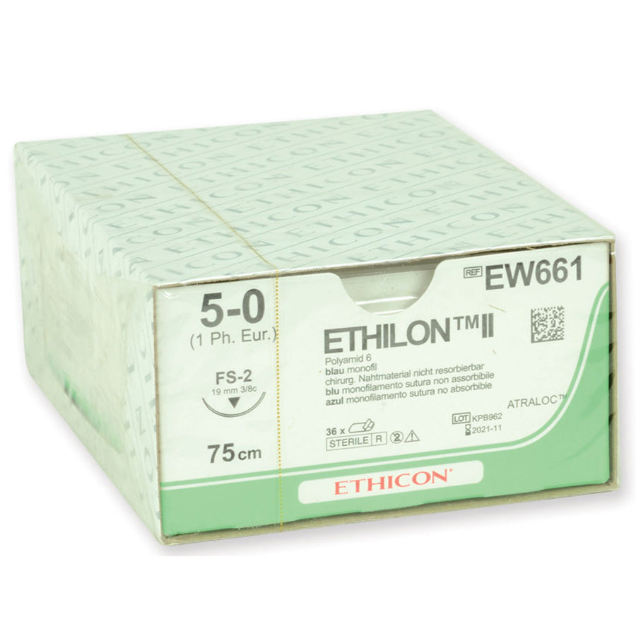 Sutura Ethicon ETHILON EW661 - 5-0, Ago 3/8 FS-2 mm 19 - Blu (conf. 36 pz.)