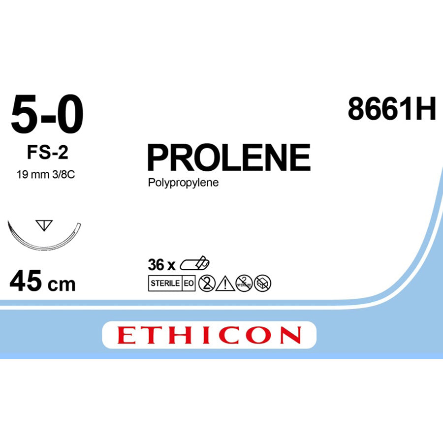 Sutura Ethicon PROLENE BLUE 8661H - 5-0, Ago 3/8 FS-2 mm 19 - Blu (conf. 36 pz.)
