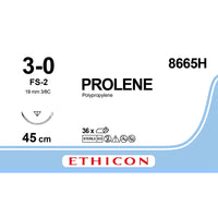 Sutura Ethicon PROLENE BLUE 8665H - 3-0, Ago 3/8 FS-3 mm 19 - Blu (conf. 36 pz.)