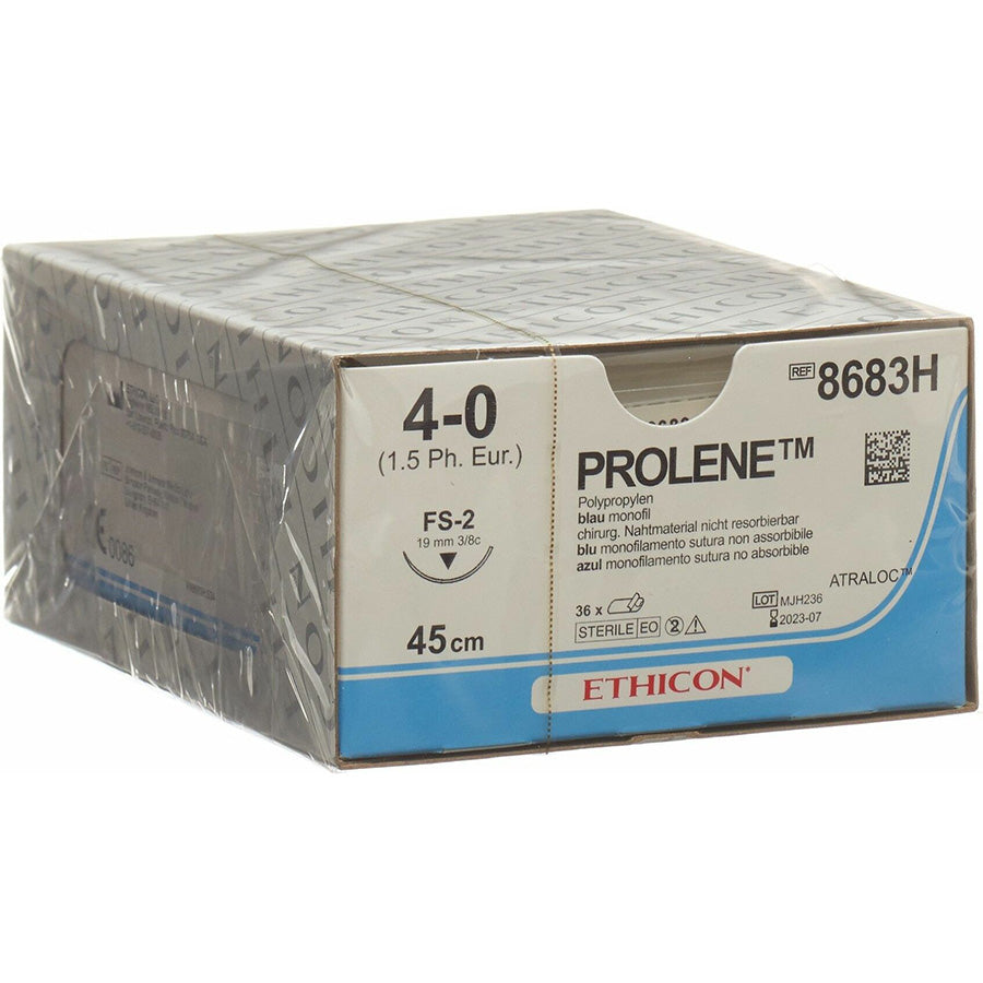 Sutura Ethicon PROLENE BLUE 8683H - 4-0, Ago 3/8 FS-2 mm 19 - Blu (conf. 36 pz.)