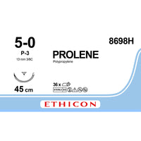 Sutura Ethicon PROLENE BLUE 8698H - 5-0, Ago 3/8 P-3 mm 13 - Blu (conf. 36 pz.)