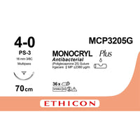 Sutura Ethicon MONOCRYL MCP3205G - 4-0, Ago 3/8 PS-3 mm 16 - Incolore (conf. 12 pz.)