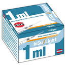 Siringa con ago RAYS Injlight TUB 1 ml - Ago  26 G  x 1/2 (conf.100 pz.)