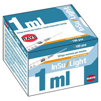Siringa con ago RAYS Injlight TUB 1 ml - Ago  26 G  x 1/2 (conf.100 pz.)