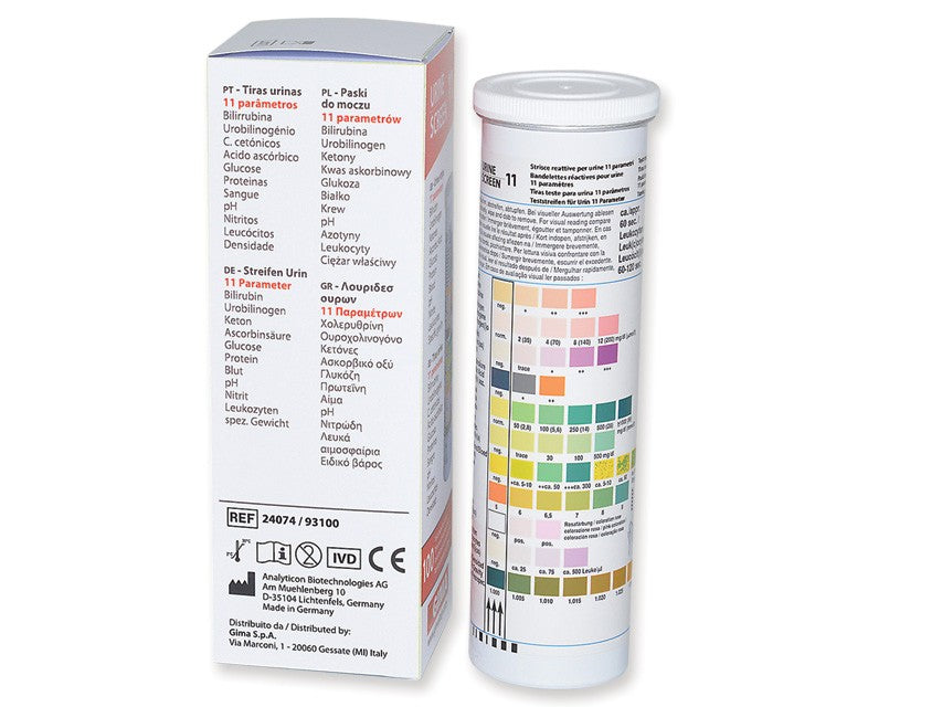 Strisce Urine GIMA 11 parametri in flacone (100 strisce)