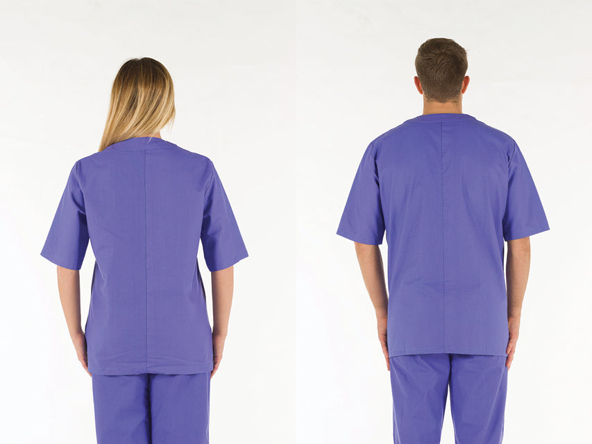 Casacca in cotone 100% GIMA - Indaco con scollo a V (Unisex)