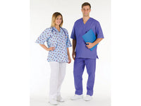 Casacca in cotone 100% GIMA - Indaco con scollo a V (Unisex)