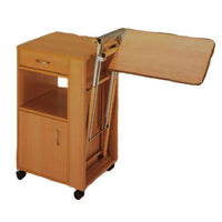 Comodino da degenza in legno - 2 cassetti e 1 vassoio laterale