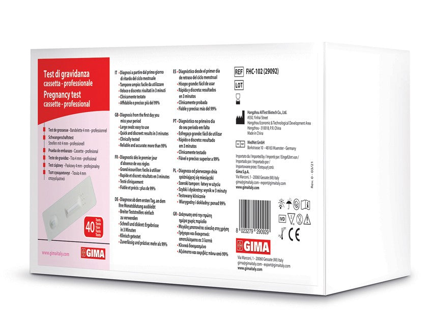 Test di gravidanza professionale - cassetta (conf. 40 pz.)