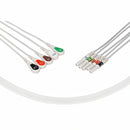 Set ECG 5 derivazioni bottoncino, DIN, 90cm D5-90S-I