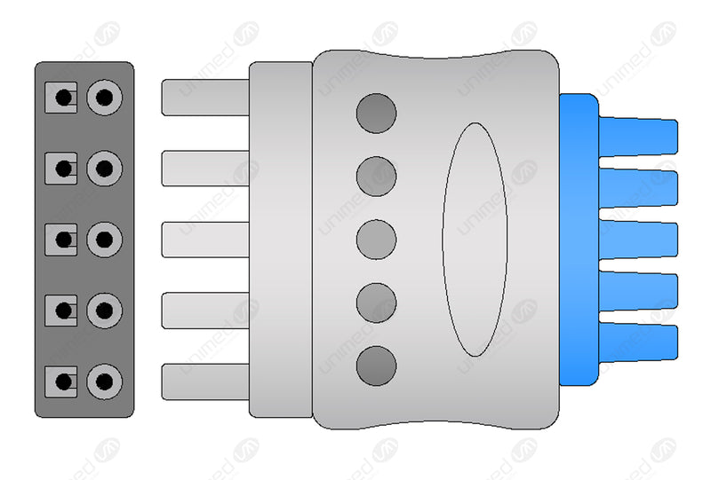 Set ECG 5 derivazioni per Mennen bott. IEC MN5-90S-I