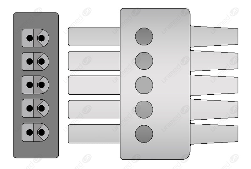 Set ECG 3/5 derivazioni x Siemens bottone SMF3-90S-I