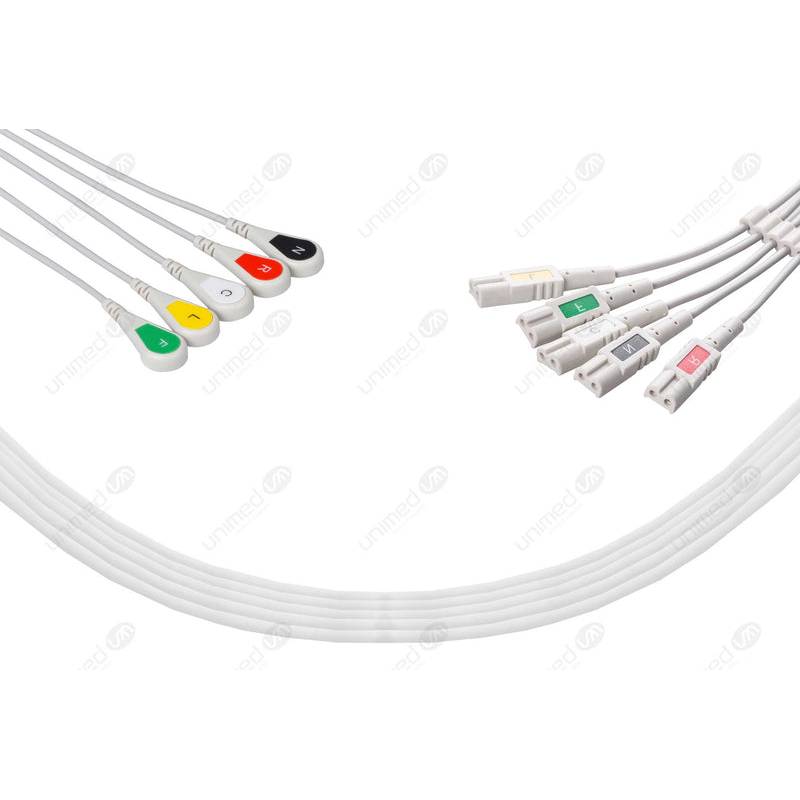 Set ECG 5 derivazioni LL Style, bottoncino LL5-90S-I