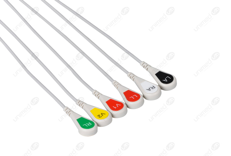 Cavo ECG 6 vie per Physio Control,bottone 26107S-I