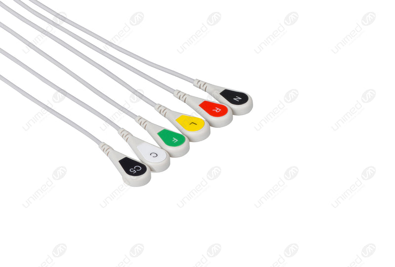 Set ECG 6 derivazioni per GE Apex Pro bottoncino MQB6-90S-I