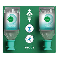 Stazione di lavaggio oculare Focus con staffa (doppia)