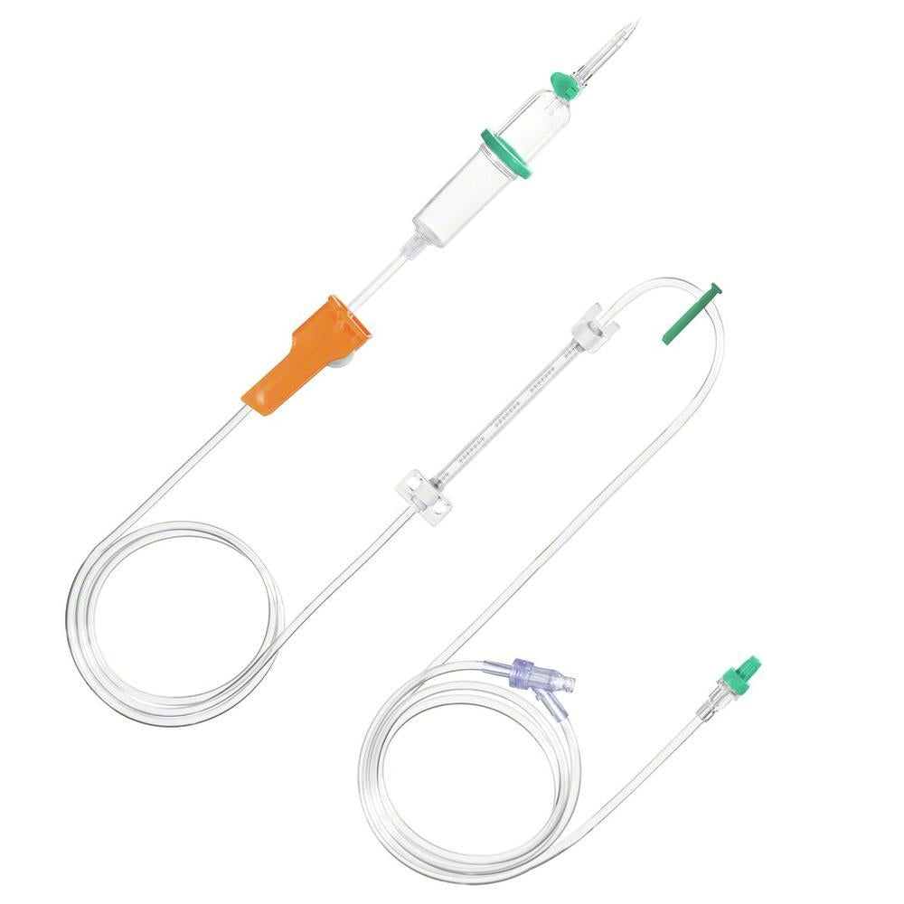 Deflussore B.Braun Infusomat Space Line: perforatore, segmento pompa e prolunga verso il paziente