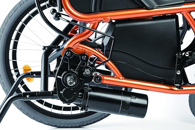 Carrozzina elettrica pieghevole Yuwell D130AL  con ruote posteriori 56 cm e corrimano