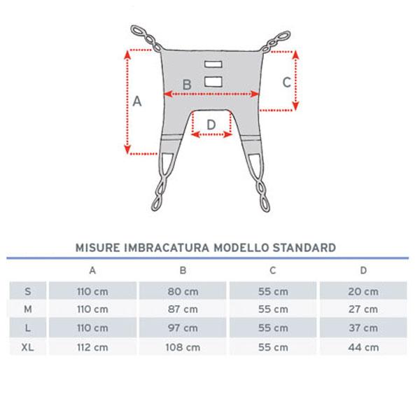 Imbracatura standard IM100 per sollevamalati - in rete senza poggiatesta