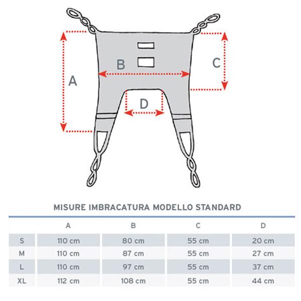 Imbracatura standard IM101 per sollevamalati - in tela senza poggiatesta