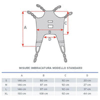Imbracatura standard IM111 per sollevamalati - in tela con poggiatesta