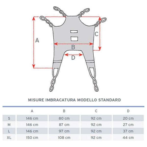 Imbracatura standard IM111 per sollevamalati - in tela con poggiatesta