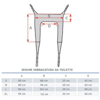Imbracatura da toilette IM140 per sollevamalati - in rete senza poggiatesta