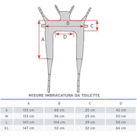 Imbracatura da toilette IM141 per sollevamalati - in rete con poggiatesta