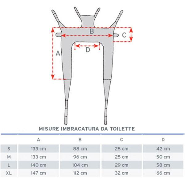 Imbracatura da toilette IM141 per sollevamalati - in rete con poggiatesta