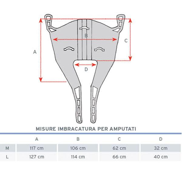Imbracatura per amputati IM150 per sollevamalati -  in tela senza poggiatesta
