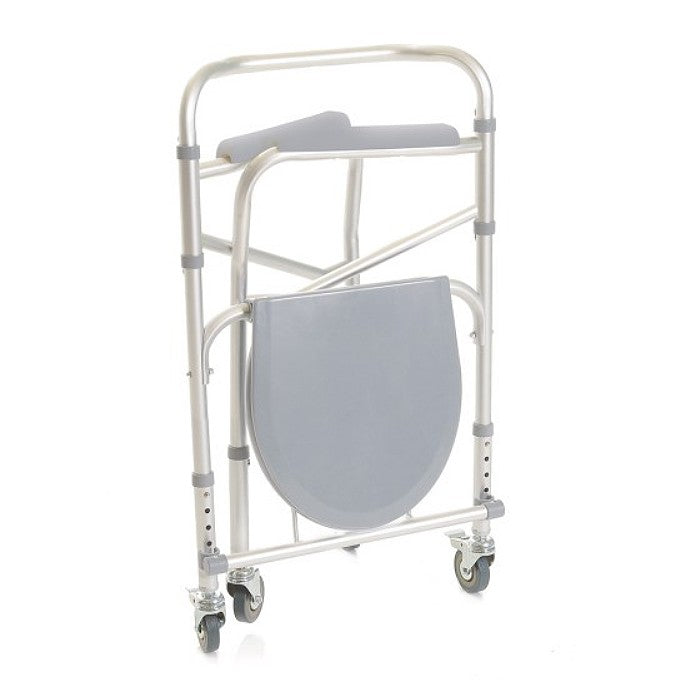 Sedia comoda WC RP782 -in alluminio a 4 funzioni, pieghevole con ruote