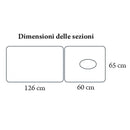 Lettino in legno ANTARES con foro e piano d'appoggio MO705 - Larghezza cm 65