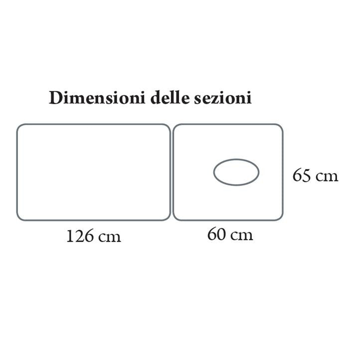 Lettino in legno ANTARES con foro e piano d'appoggio MO705 - Larghezza cm 65