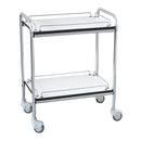 Carrello in bilaminato 2 piani con ringhierina - cm 90x60x80H