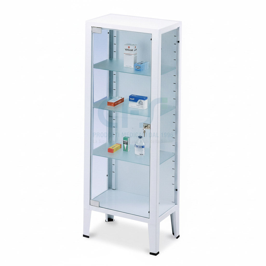 Armadio vetrina per medicinali a 1 anta DELUXE