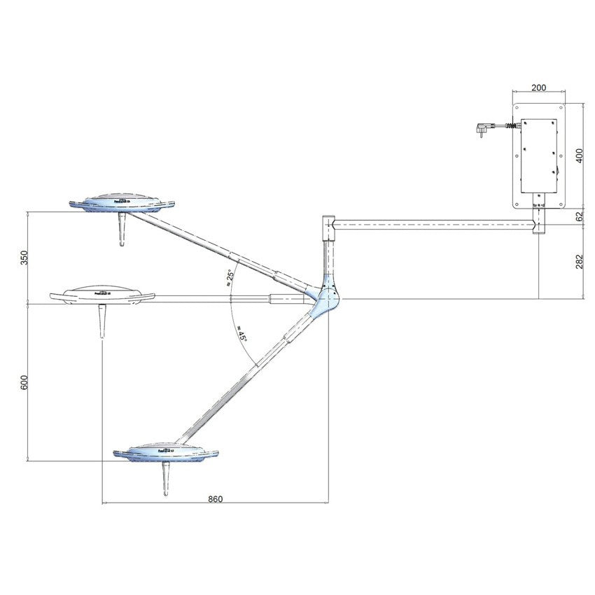 Lampada Scialitica PENTALED 12 da parete