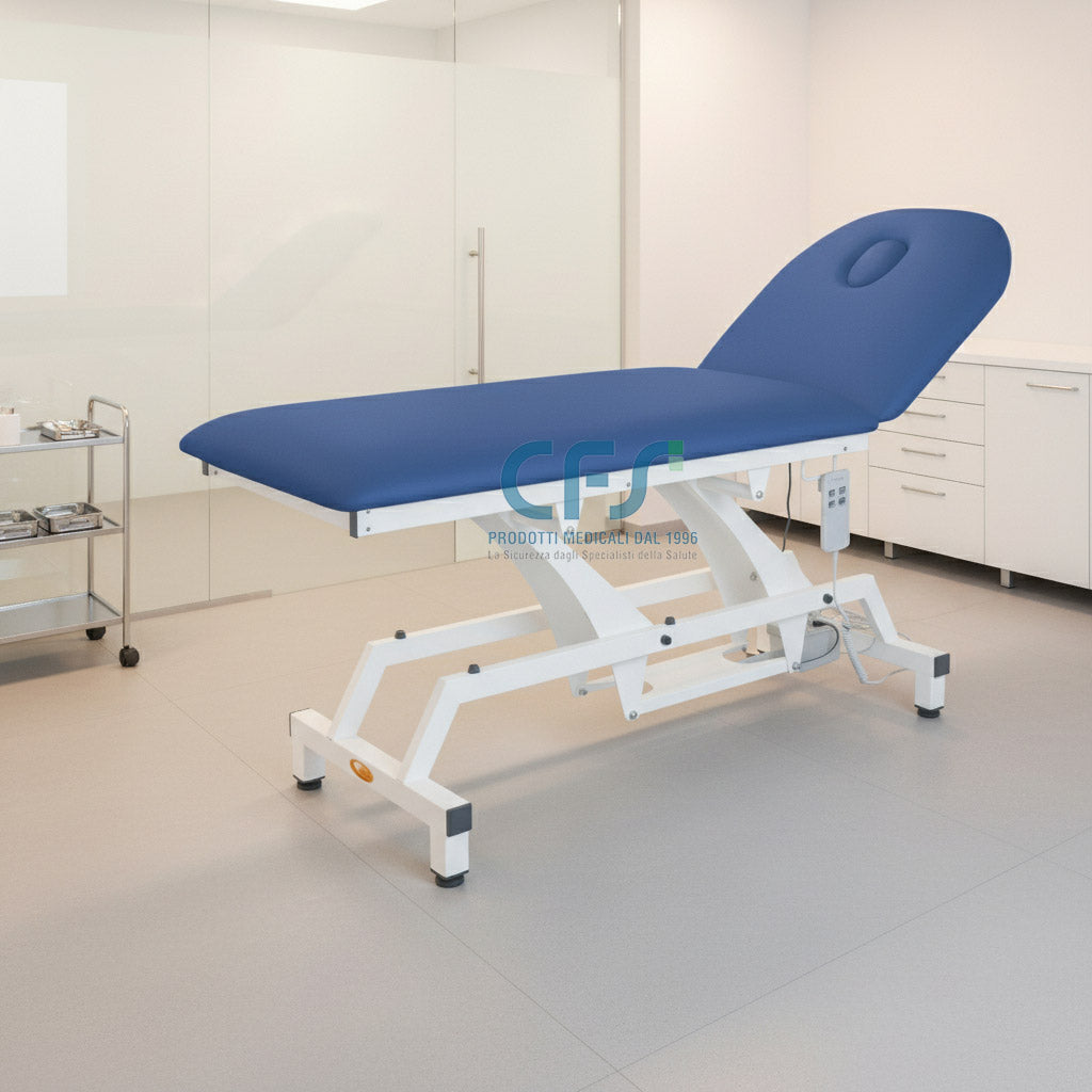 Lettino elettrico ad altezza variabile LYTUS MI381 - cm 68 con schienale elettrico e ruote