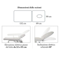 Lettino elettrico ad altezza variabile LYTUS MI390 - cm 90 con schienale elettrico