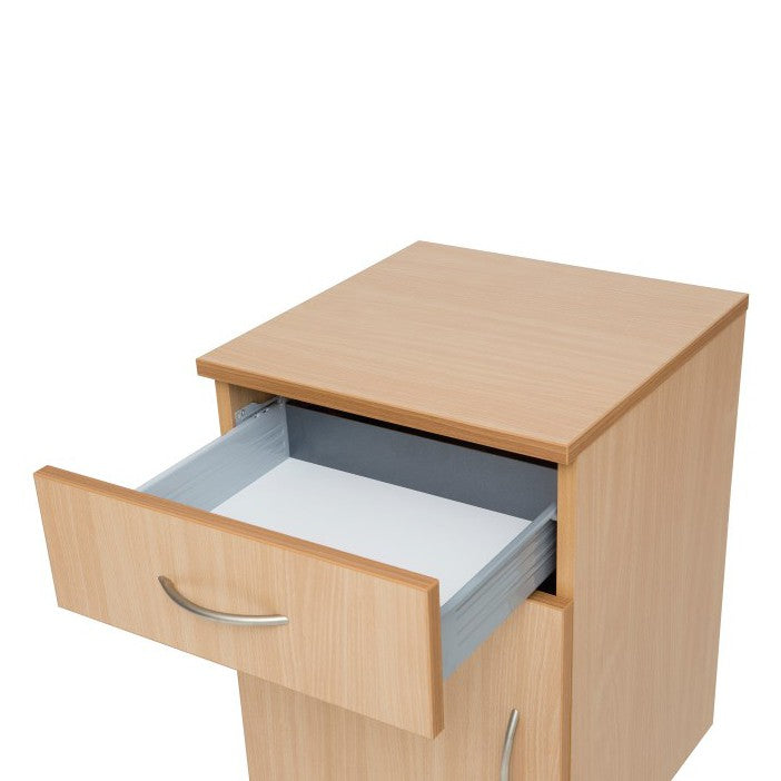 Comodino da degenza in melaminico/Faggio MP140  - 1 Cassetto e 1 Anta