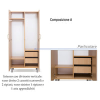 Armadio da degenza in nobilitato/Faggio MP152 - Composizione interno A